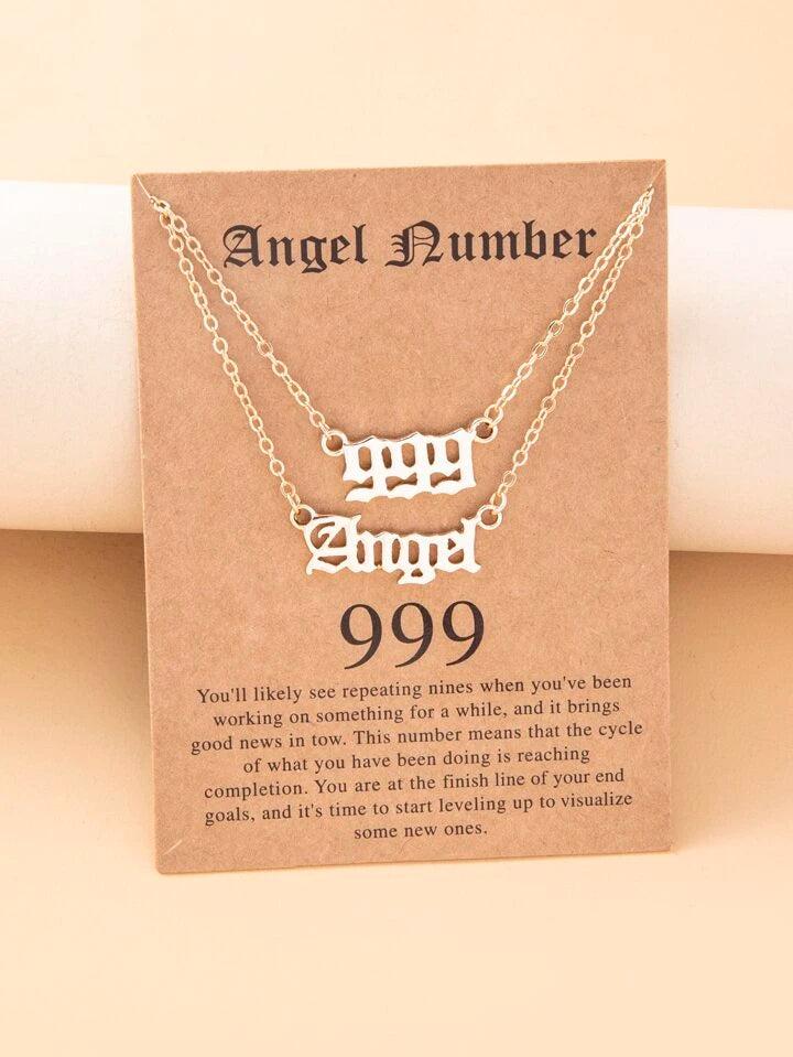 Minimalist Angel Numbers 2pc Necklace Set XD21