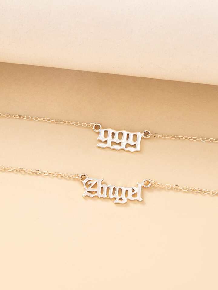 Minimalist Angel Numbers 2pc Necklace Set XD21