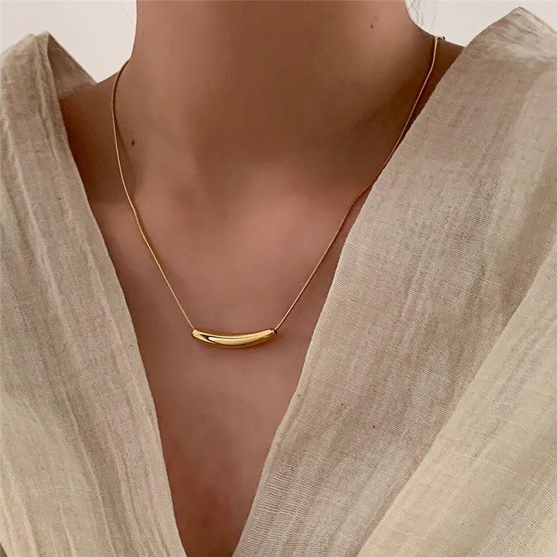 Minimalism Metal Peas Snake Chain Clavicle Necklace - XD21