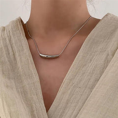 Minimalism Metal Peas Snake Chain Clavicle Necklace - XD21