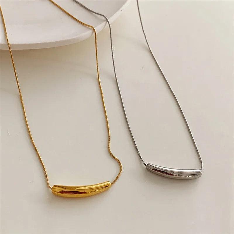 Minimalism Metal Peas Snake Chain Clavicle Necklace - XD21