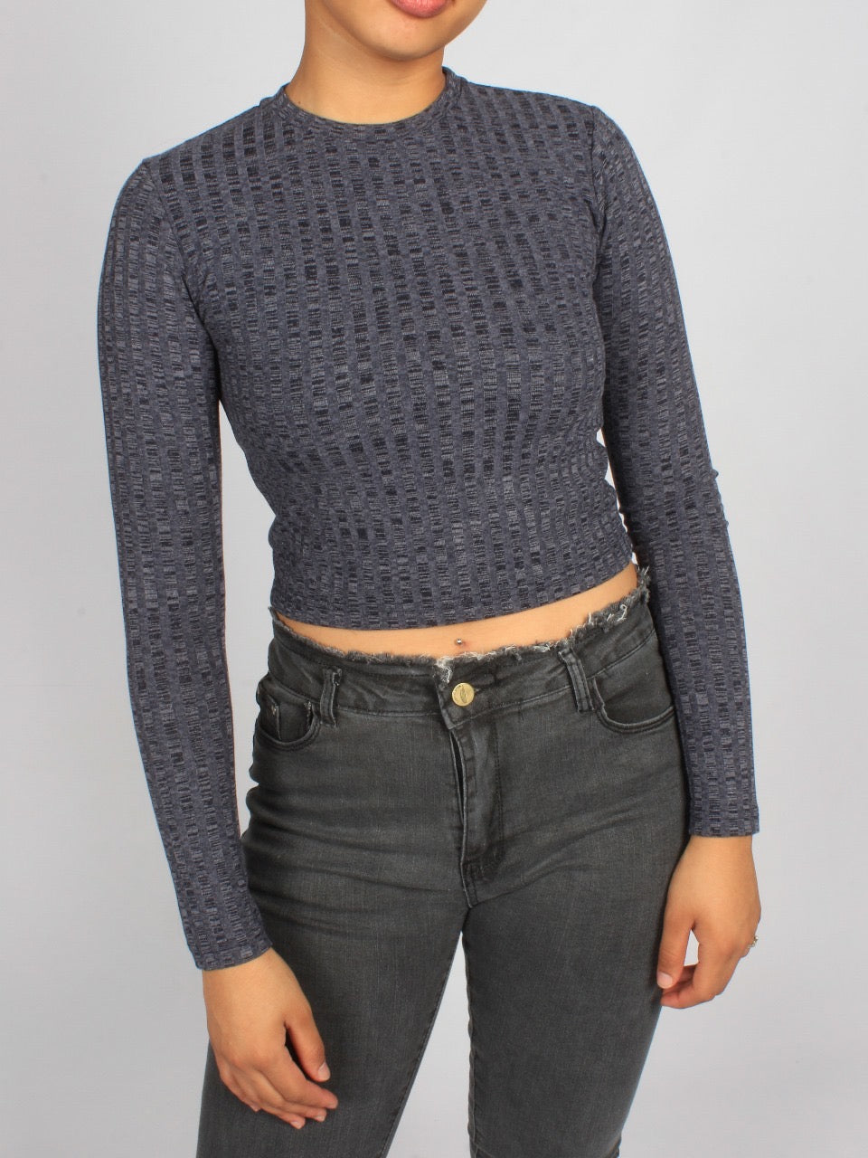 Mock Neck Long Sleeve Textured Top XD21