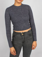 Mock Neck Long Sleeve Textured Top XD21
