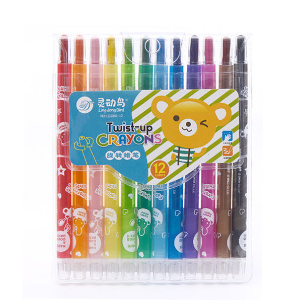 Multi-Color Rotary Wax Crayon Set, 24 Colors XD21