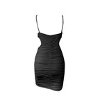 Neck Hollow Bag Hip Strap Mini Dress XD21