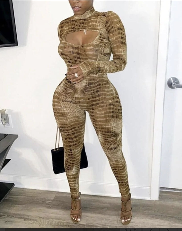 O-Neck Long Sleeve Two Piece Jumpsuit XD21