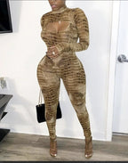 O-Neck Long Sleeve Two Piece Jumpsuit XD21