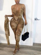 O-Neck Long Sleeve Two Piece Jumpsuit XD21