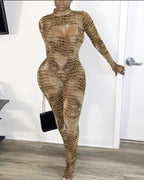 O-Neck Long Sleeve Two Piece Jumpsuit XD21