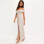 Off Shoudler Split Maxi Dress XD21