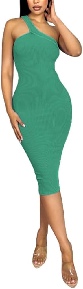 Off Shoulder Bodycon Ribbed Midi Dress XD21
