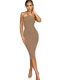 Off Shoulder Bodycon Ribbed Midi Dress XD21