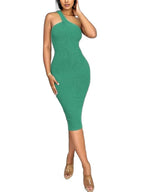 Off Shoulder Bodycon Ribbed Midi Dress XD21