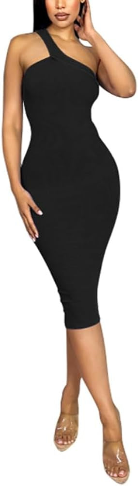 Off Shoulder Bodycon Ribbed Midi Dress XD21