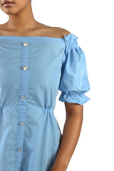 Off Shoulder Buttoned Dress XD21