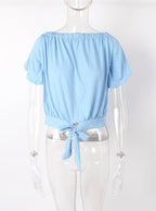 Off Shoulder Lace Up Top - XD21