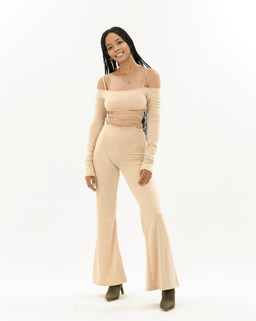 Off Shoulder Lace Up Two piece set XD21