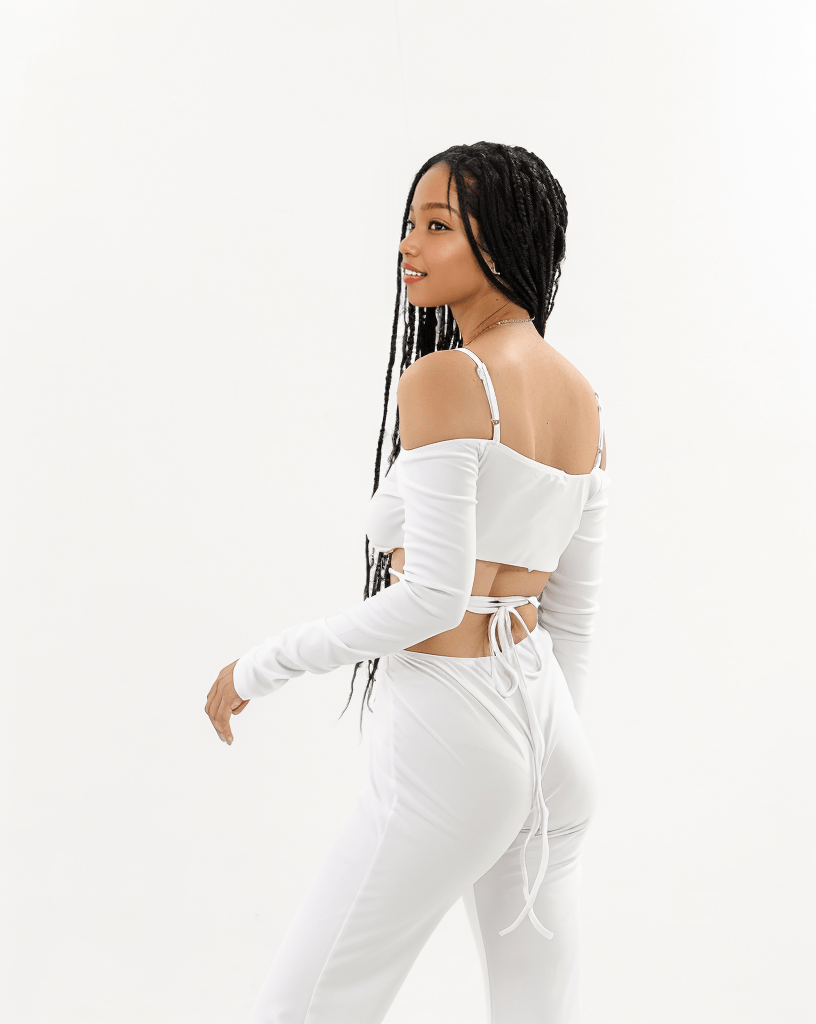 Off Shoulder Lace Up Two piece set XD21