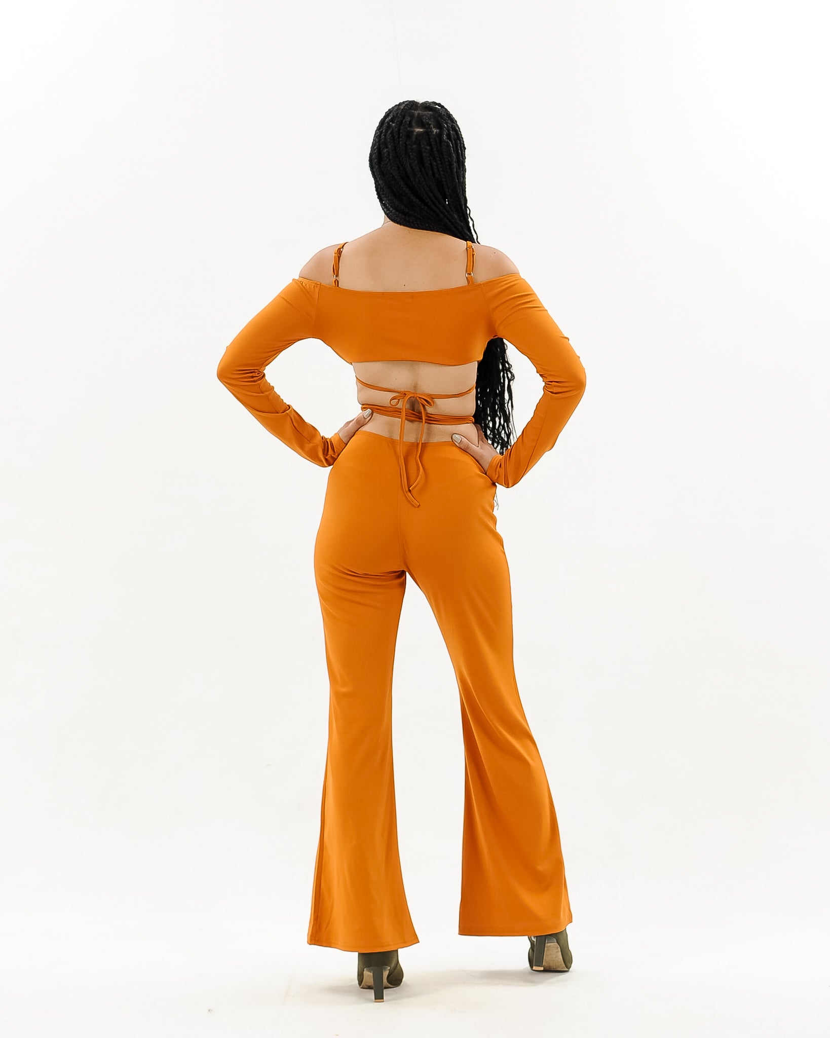 Off Shoulder Lace Up Two piece set XD21