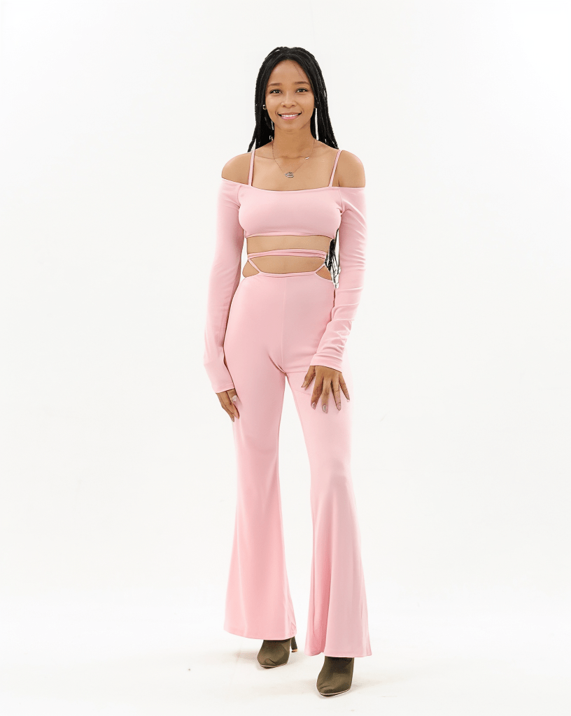 Off Shoulder Lace Up Two piece set XD21