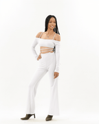 Off Shoulder Lace Up Two piece set XD21