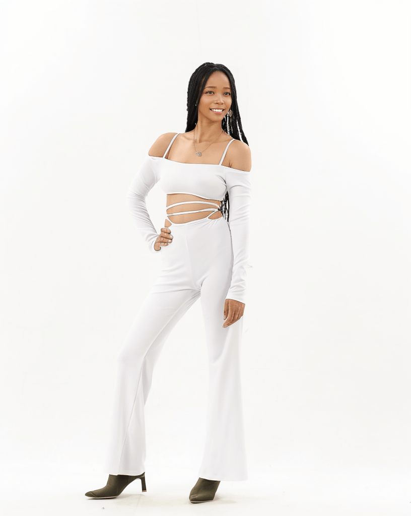 Off Shoulder Lace Up Two piece set XD21