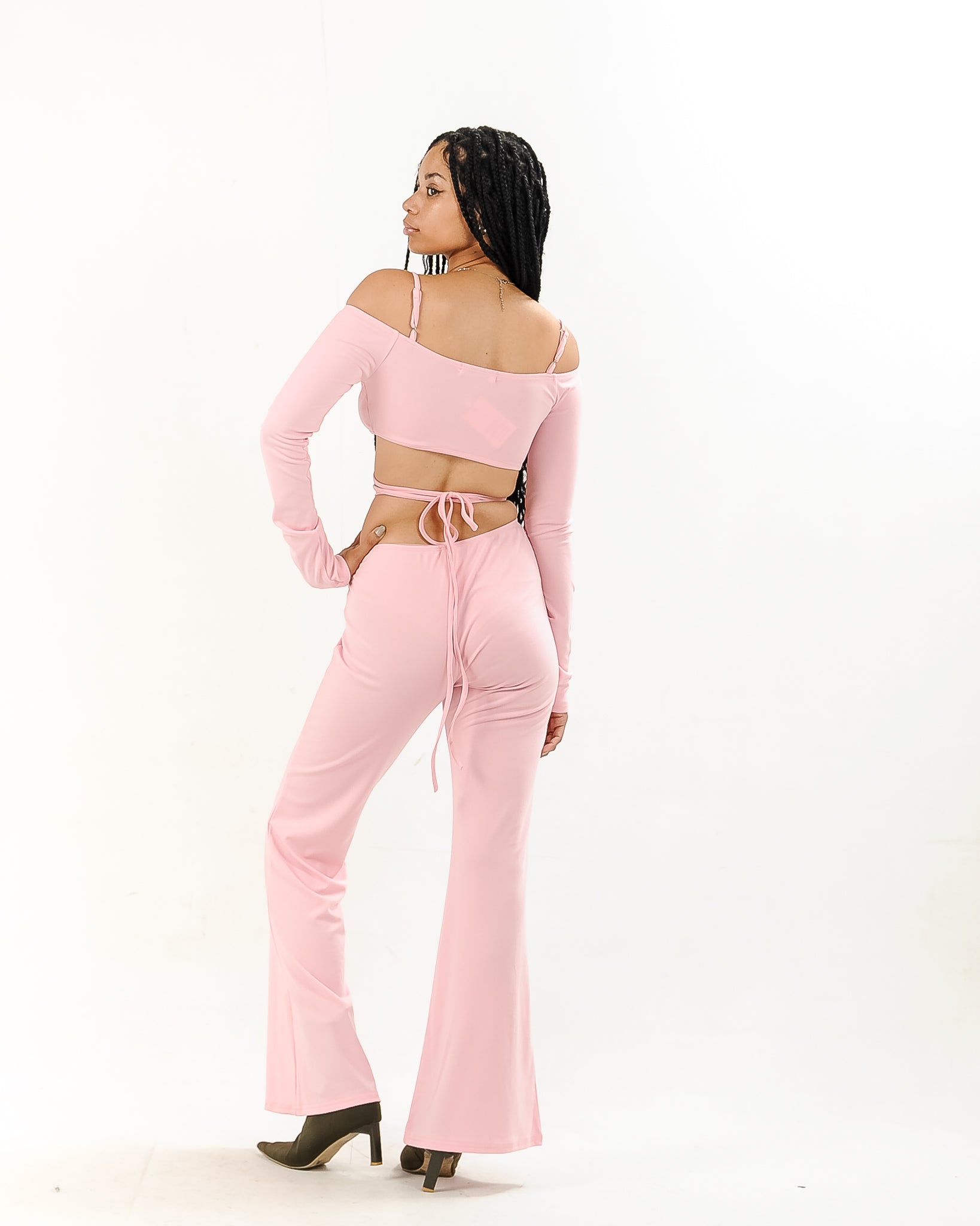 Off Shoulder Lace Up Two piece set XD21