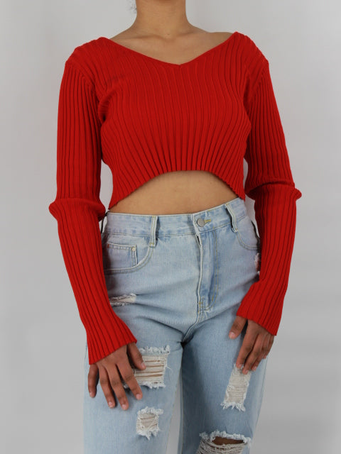 Off Shoulder Long Sleeve Crop Jersey XD21