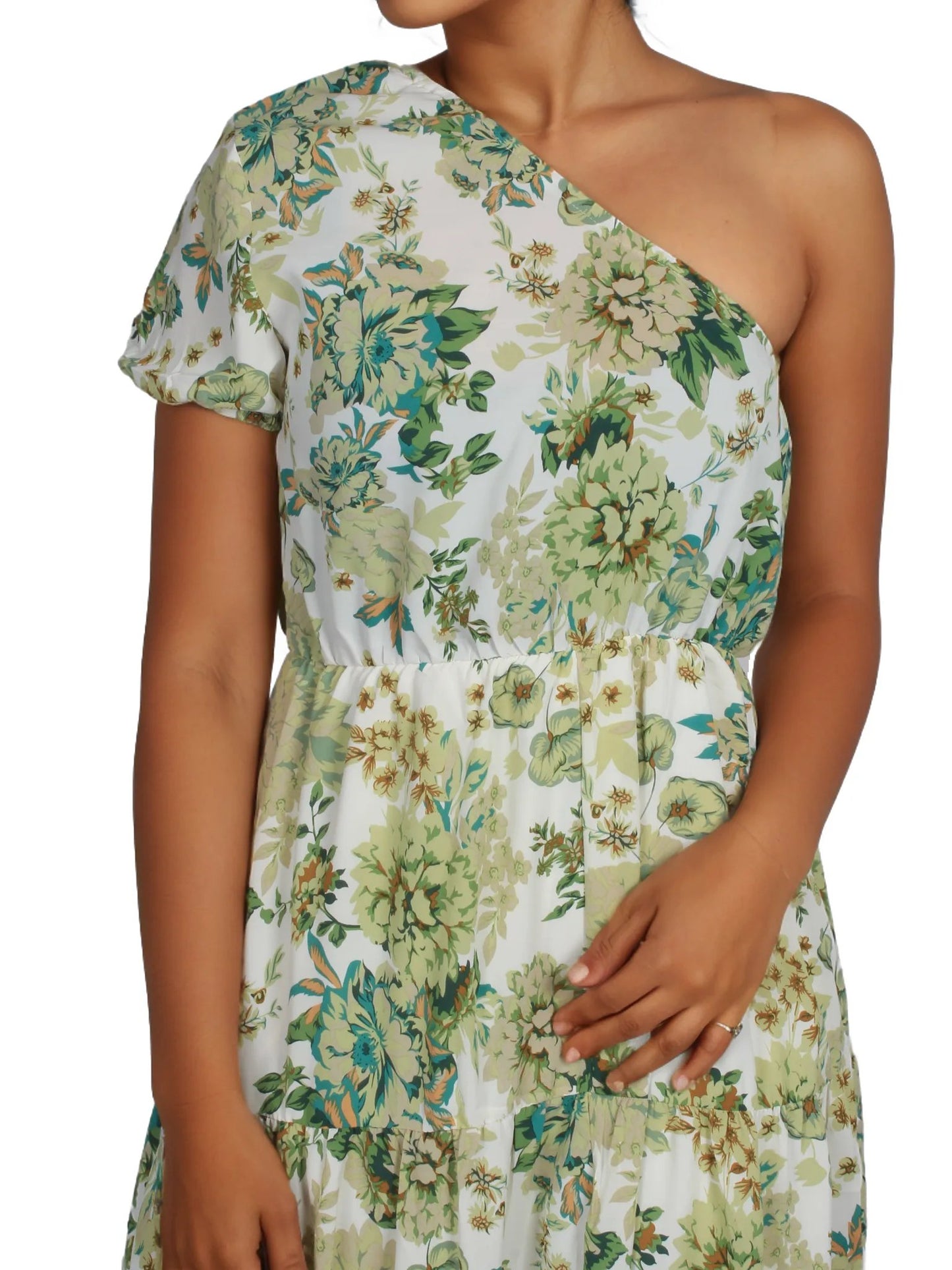 One Shoulder Maxi Floral Dress XD21