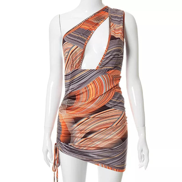 One Shoulder Side Bodycon Dress