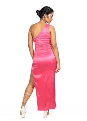 One Shoulder Sleeveless A-Line Evening Dress With Side Slit XD21