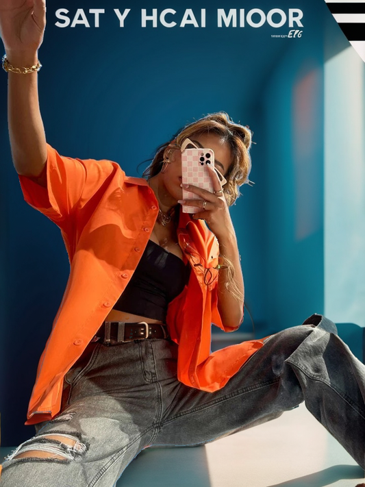 Oversize button up loose shirt XD21