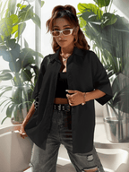 Oversize button up loose shirt XD21