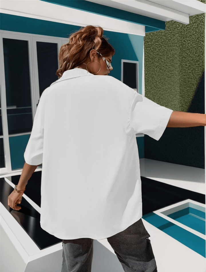 Oversize button up loose shirt XD21