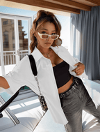 Oversize button up loose shirt XD21