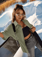 Oversize button up loose shirt XD21