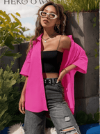 Oversize button up loose shirt XD21