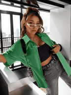 Oversize button up loose shirt XD21