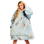 Oversized Hoodie Flannel Sleepwear XD21