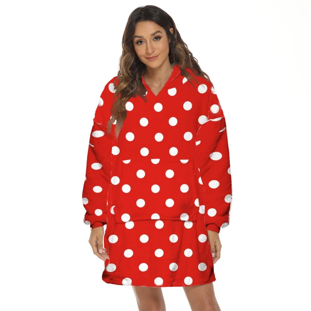 Oversized Hoodie Flannel Sleepwear XD21