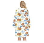 Oversized Hoodie Flannel Sleepwear XD21