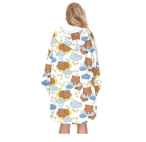 Oversized Hoodie Flannel Sleepwear XD21
