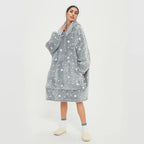 Oversized Hoodie Flannel Sleepwear XD21