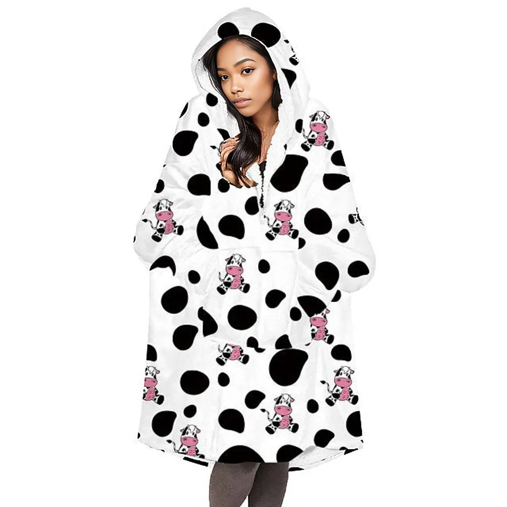 Oversized Hoodie Flannel Sleepwear XD21