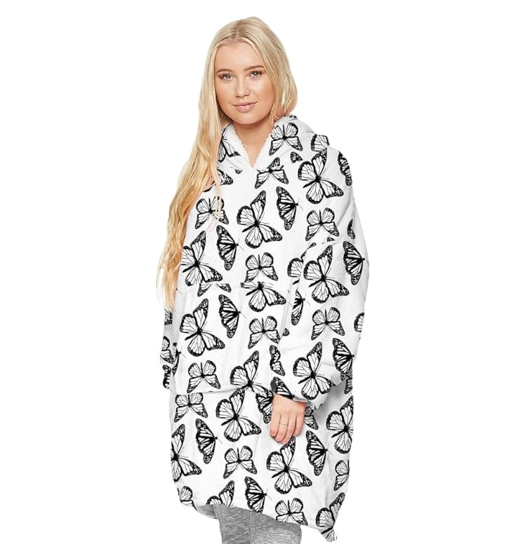 Oversized Hoodie Flannel Sleepwear XD21