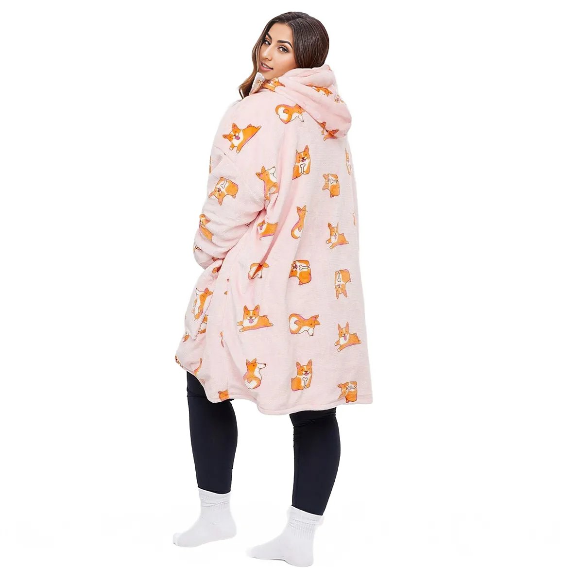 Oversized Hoodie Flannel Sleepwear XD21