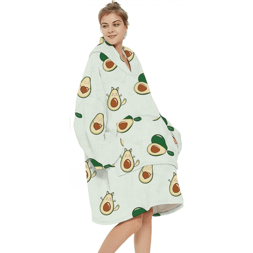 Oversized Hoodie Flannel Sleepwear XD21