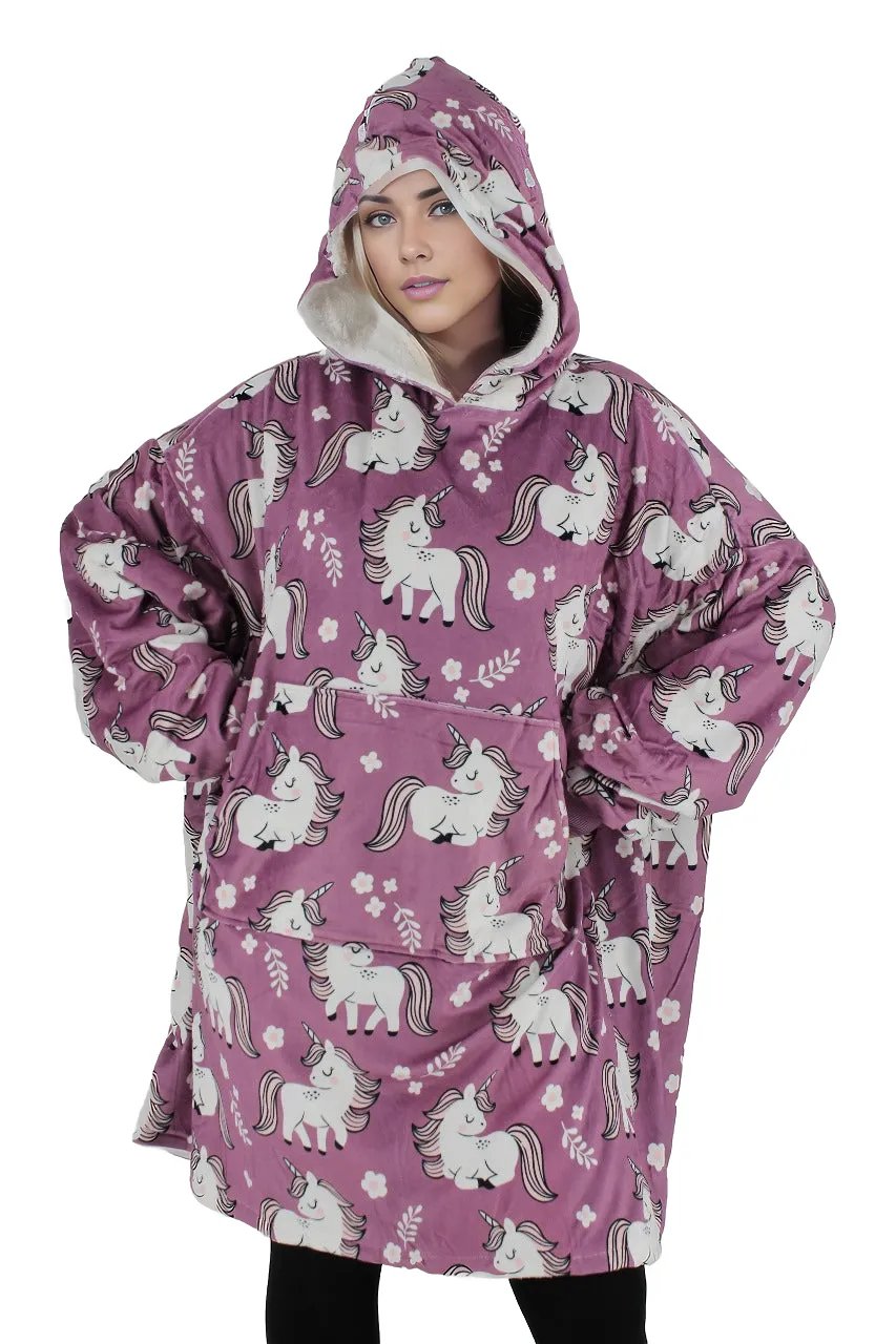 Oversized Hoodie Flannel Sleepwear XD21