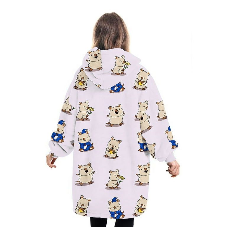Oversized Hoodie Flannel Sleepwear XD21
