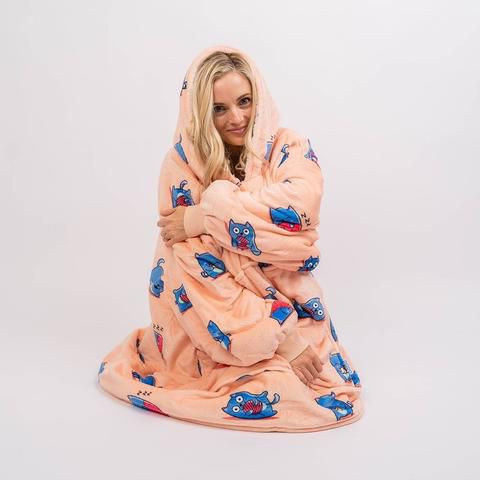 Oversized Hoodie Flannel Sleepwear XD21